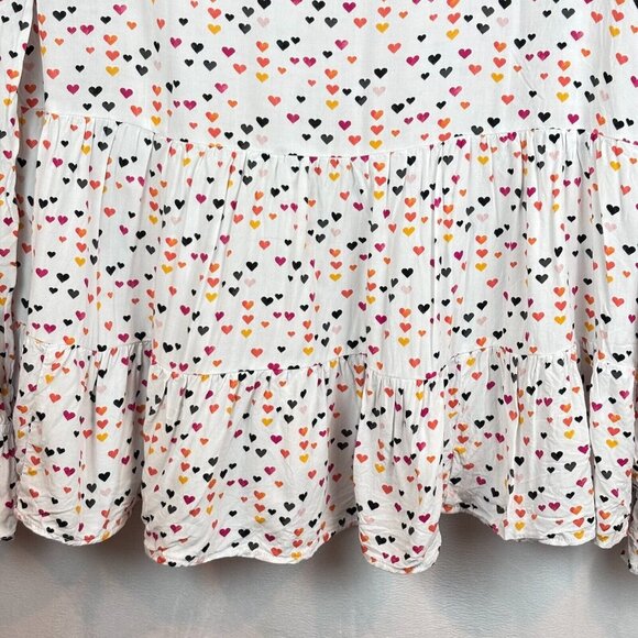 Jane and Delancey Womens' All over heart pattern tiered ruffle blouse size XL - Picture 2 of 12